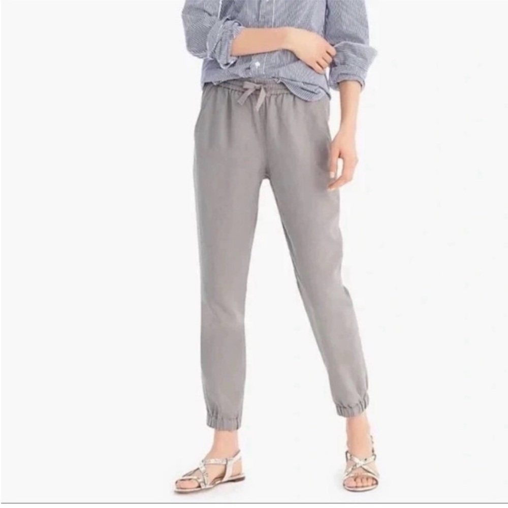 J. Crew Women's Point Sur Seaside Pant Elastic Waist Drawstring Gray Size 0P